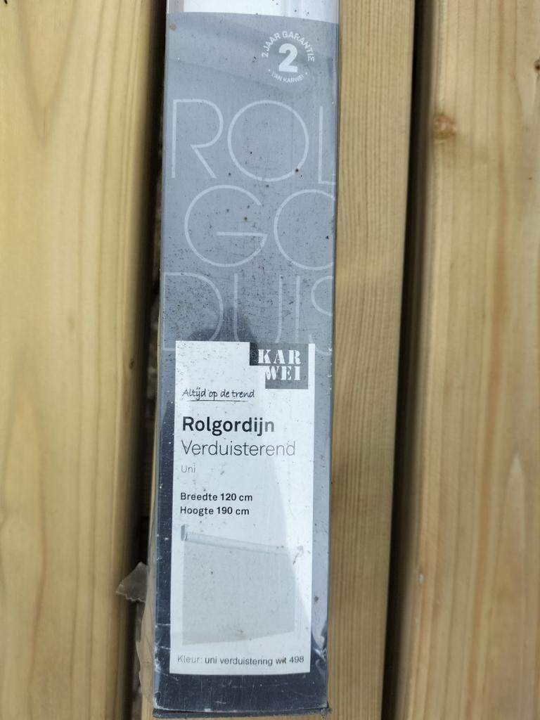 Wit verduisterd rolgordijn 120x190, 100 tot 150 cm, Wit, Nieuw, Ophalen of Verzenden