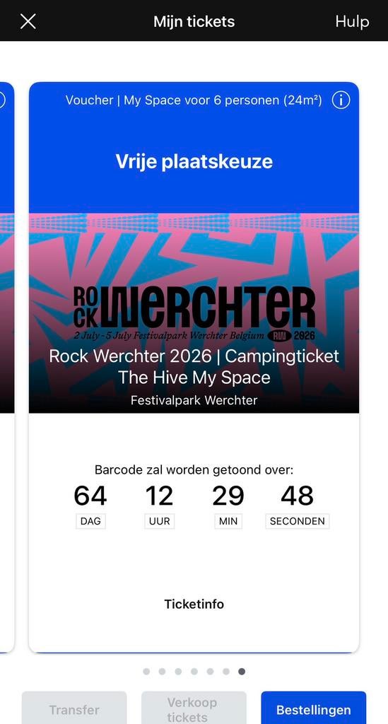 Rock Werchter Hive My Space 24m2 pakket 6 personen, Twee personen