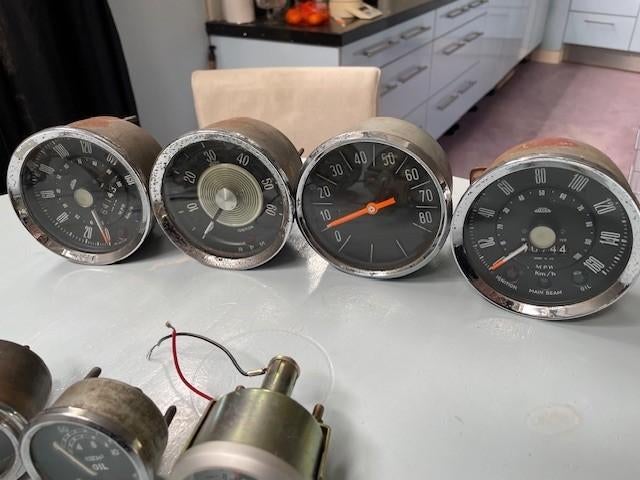 Classic car tellers metertjes Ford ,Jaeger ,AC ,SW ,Smiths., Auto-onderdelen, Dashboard en Schakelaars, Ophalen of Verzenden, Gebruikt