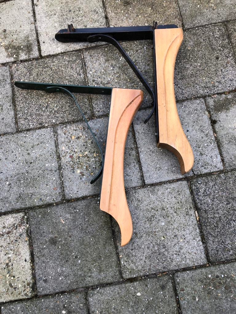 Twee houten en metalen zadeldragers, Ophalen of Verzenden, Gebruikt, Overige soorten
