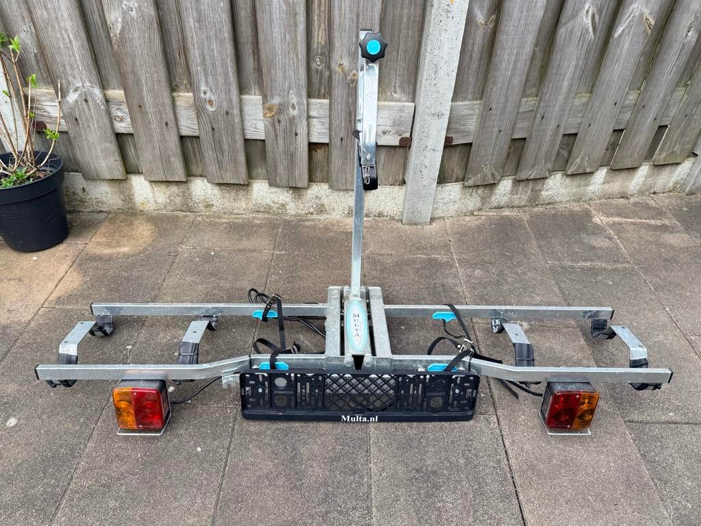Multa fietsendrager, opvouwbaar, 7 polig, Ophalen, 2 fietsen, Gebruikt, Trekhaakdrager