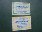 2 oude lucifermerken Café De Spelonk in HEKSENBERG Heerlen, Ophalen of Verzenden, Zo goed als nieuw, Luciferdoosjes of -merken