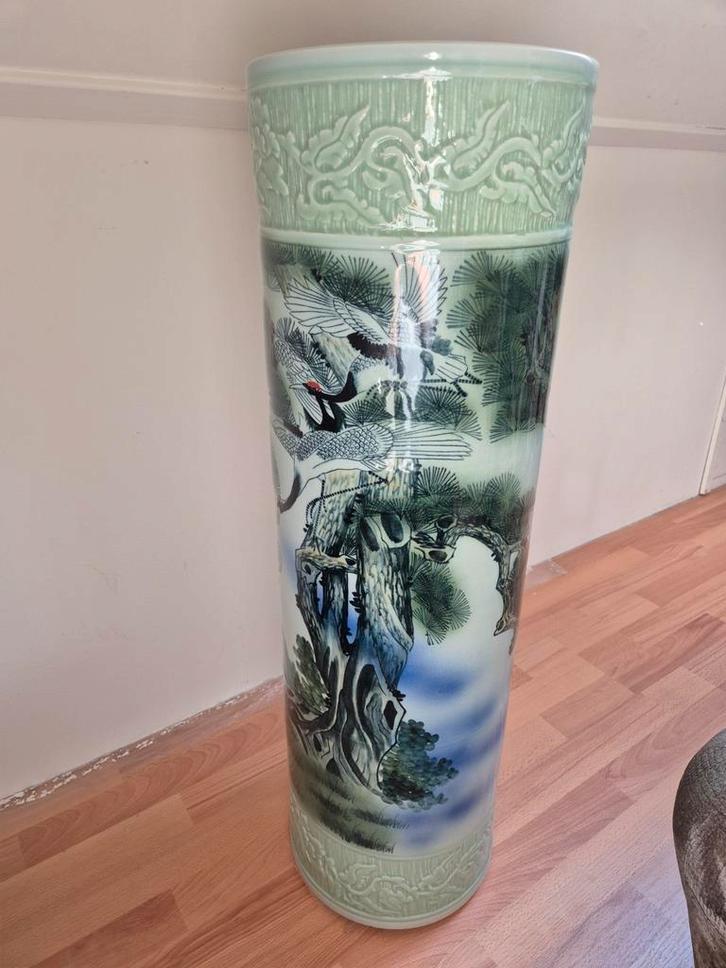 Unieke chinese vaas met kraanvogels en herten, Antiek en Kunst, Antiek | Vazen, Ophalen