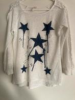 Wit T-shirt met Sterren - Maat M, Kleding | Dames, Maat 38/40 (M), Wit, Ophalen of Verzenden, Lange mouw