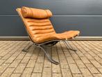 Arne Norell Ari lounge chair, Camel Cognac leder NIEUWSTAAT!, Huis en Inrichting, Ophalen of Verzenden, Zo goed als nieuw, 75 tot 100 cm