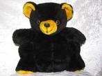 Mooie Grote Dikke Zwarte Beer met Gele snuit - lengte 40 cm, Verzenden