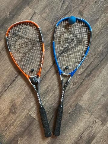 2 Squash Rackets + Ballen + hoezen - Weinig Gebruikt beschikbaar voor biedingen