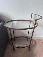 Drankenkar goud trolley bepurehome, Huis en Inrichting, Ophalen, Minder dan 55 cm, Metaal of Aluminium, Rond