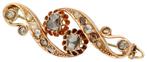 Antiek diamant broche Holland ca 1900 14 K goud, Ophalen, Goud, Broche, Met edelsteen