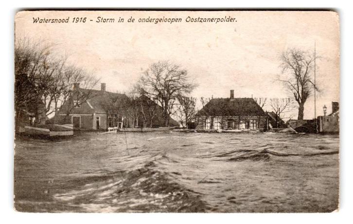 Oostzaan, Watersnood 1916 Oostzanerpolder, Verzamelen, Ansichtkaarten | Nederland, Ongelopen, Noord-Holland, Voor 1920, Verzenden