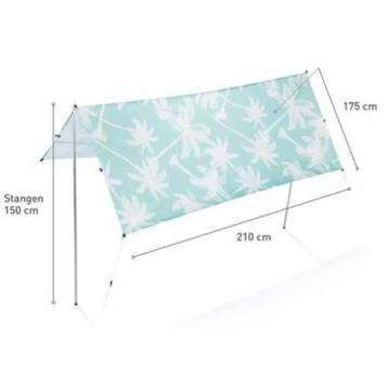 Garvida Schaduwdoek Wit/Mintgroen Palmprint 218cm beschikbaar voor biedingen