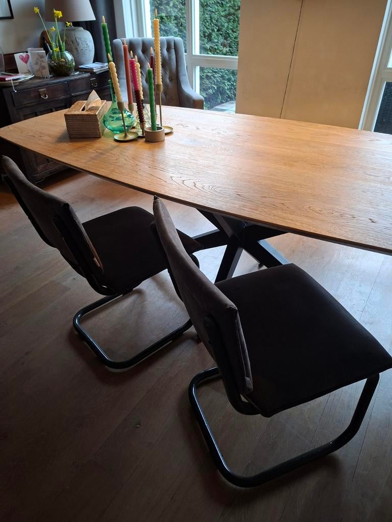 4 DTP Design Eettafelstoelen - Gebruikt, Gebruikt, Design, Ophalen of Verzenden, Grijs