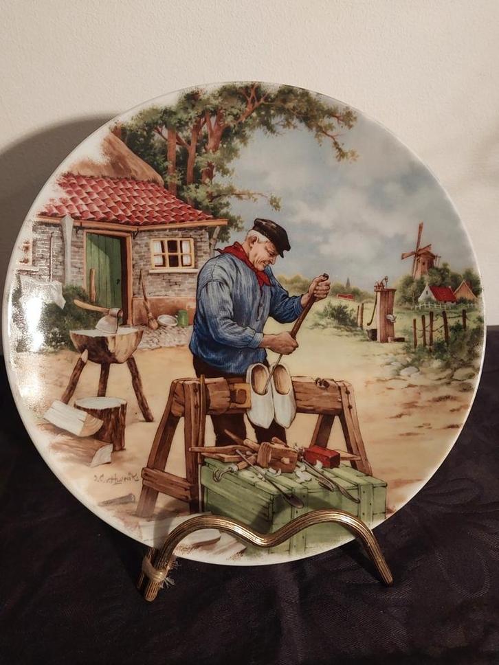 Vintage Royal Schwabap wandbord - Klompenmaker - Holland, Antiek en Kunst, Antiek | Wandborden en Tegels, Ophalen of Verzenden