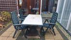 Tuinset: Tafel, Stoelen & Kussens - Bieden!, Tuin en Terras, Ophalen of Verzenden, Gebruikt, Aluminium