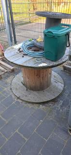 Houten haspel als tuintafel, Tuin en Terras, Tuintafels, Ophalen of Verzenden, Gebruikt, Rond, Hout