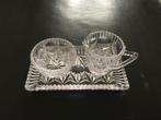 3-delig glazen set fifties melk suiker tablet glas vintage, Ophalen of Verzenden, Huis en Inrichting