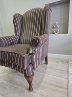 Klassieke Fauteuil met Strepen, Huis en Inrichting, Fauteuils, Ophalen, Gebruikt, Minder dan 75 cm, 50 tot 75 cm