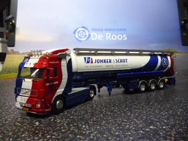 WSI Volvo FH2 met kippende bulktrailer Jonker & Schut, Hobby en Vrije tijd, Modelauto's | 1:50, Zo goed als nieuw, Bus of Vrachtwagen