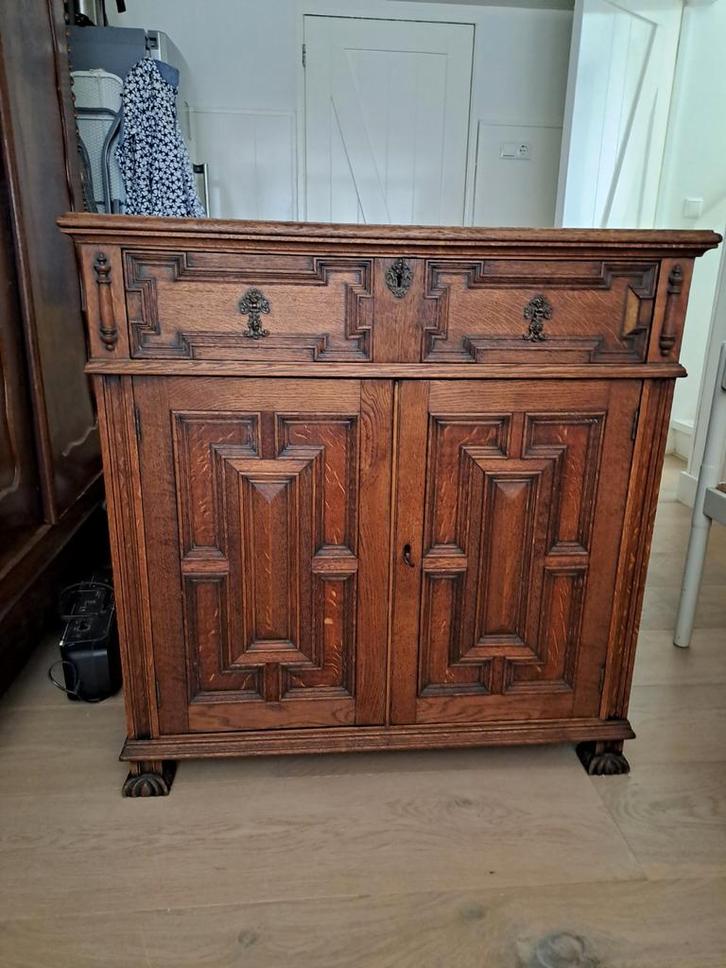 Antieke Engelse Buffetkast met Bureau - Eikenhout, Antiek en Kunst, Antiek | Meubels | Kasten, Ophalen