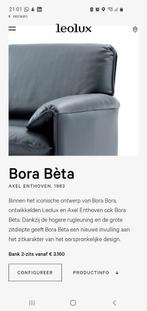 Leolux Bora Beta bankstel - Zwart leder, Huis en Inrichting, Ophalen, Gebruikt, 75 tot 100 cm, Minder dan 150 cm