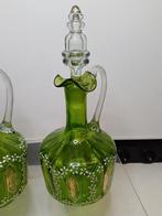 Antiek glazen Boheems wijn karaffen  / pa, Antiek en Kunst, Ophalen of Verzenden