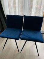 Donkerblauwe velvet stoelen Westwing, Huis en Inrichting, Ophalen, Twee, Blauw, Velvet