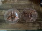 2 grote vintage schalen, Ophalen of Verzenden, Zo goed als nieuw, Rond, Glas