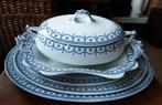 Antiek servies Cauldon BWM&co Harcourt Engeland blauw wit, Antiek en Kunst, Antiek | Servies los, Ophalen of Verzenden