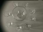Bowl set kristal, schaal met 9 glaasjes, geslepen aren, Witgoed en Apparatuur, Kookplaten, Ophalen of Verzenden, Zo goed als nieuw