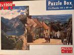 Puzzle Box 2x1000 - Fjord & Gold Hill, Ophalen of Verzenden, 500 t/m 1500 stukjes, Gebruikt