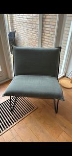 Design lounge stoel – Zen  – groen/grijs stof, Huis en Inrichting, Fauteuils, 75 tot 100 cm, Ophalen of Verzenden, Zo goed als nieuw