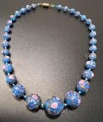 Antieke ‘20/30 Murano blauwe weddingcake,millefiori ketting., Ophalen of Verzenden, Overige materialen, Ketting