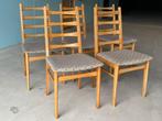 5 Vintage spijlen eetkamerstoelen, Ophalen, Hout, Gebruikt, X