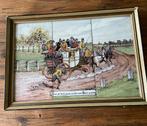 Oude tegeltableau met paard en wagen, Antiek en Kunst, Antiek | Wandborden en Tegels, Ophalen of Verzenden