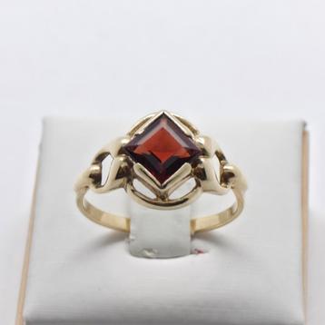 Gouden Ring met Robijn - 14k 585 maat 19,5 beschikbaar voor biedingen