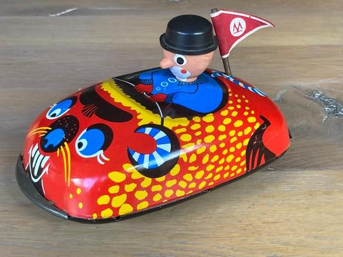 Clown in Botswagen - Blikken Speelgoed DDR ca. 1968 ZGAN, Verzamelen, Speelgoed, Zo goed als nieuw, Ophalen of Verzenden