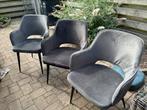 3 grijze Eetkamerstoelen, Ophalen, Gebruikt, Drie, Stof