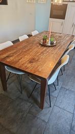 Eettafel koloniaal 200x90 TEAB, Huis en Inrichting, Tafels | Eettafels, Ophalen, Gebruikt, 50 tot 100 cm, Vijf personen of meer