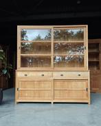 Teakhouten schoolkast | Buffetkast | Teak #1975, Gebruikt, Glas, 200 cm of meer, Met deur(en)
