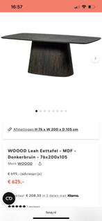 Woood Leah eettafel donkerbruin, nieuw in de doos, Ophalen, Overige materialen, Gebruikt, 100 tot 150 cm
