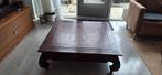 Salon tafel antiek en zwaar hout, Ophalen, Gebruikt, 50 tot 100 cm, Vierkant