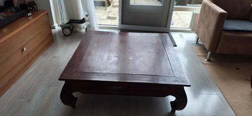 Salon tafel antiek en zwaar hout, Huis en Inrichting, Tafels | Salontafels, Gebruikt, Minder dan 50 cm, 50 tot 100 cm, 50 tot 100 cm