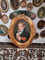 Oud olieverfschilderij portret met certificaat F25, Ophalen of Verzenden