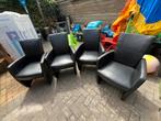 4 eetkamer stoelen zwart leer met verstelbare rugleuning, Huis en Inrichting, Ophalen, Zo goed als nieuw, Zwart, Leer