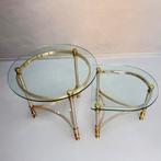 2-delige vintage tafeltjes in Hollywood Regency stijl, Ophalen, Gebruikt, Rond, 50 tot 100 cm