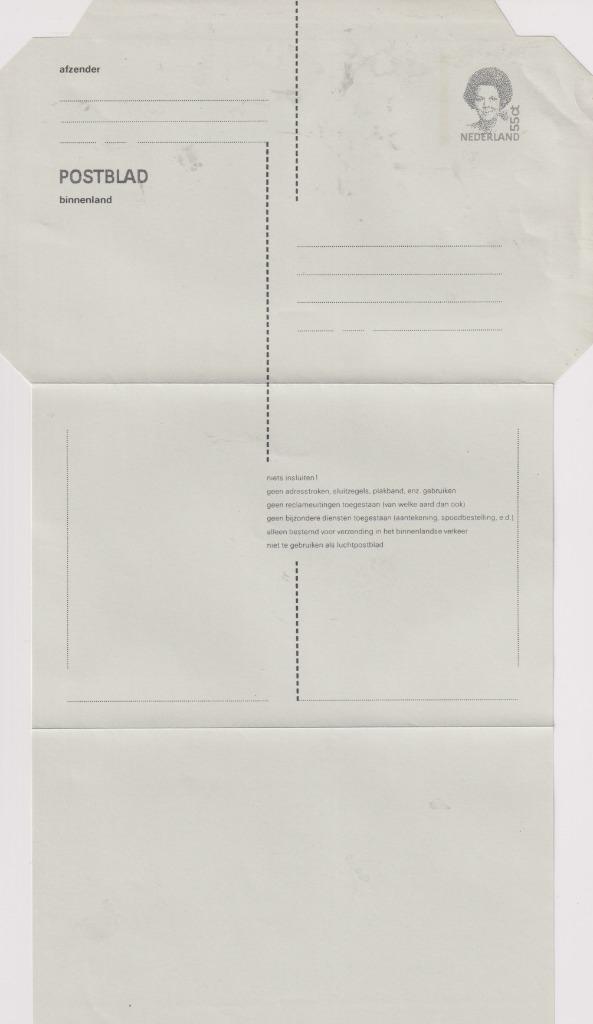 Nederland 1981 POSTBLAD binnenland Kon. Beatrix 55C, Postzegels en Munten, Brieven en Enveloppen | Nederland, Brief, Ophalen of Verzenden