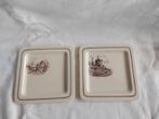 Digoin Sarreguemines | set van 2 vierkante serveerbordjes, Antiek en Kunst, Antiek | Servies los, Verzenden