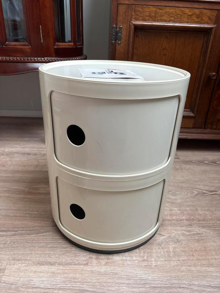 Kartell Componibili 2-laags Opbergkast, Huis en Inrichting, Tafels | Bijzettafels, Gebruikt, Rond, Minder dan 45 cm, Minder dan 55 cm