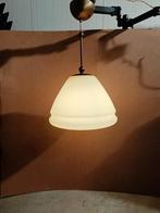 Art deco vintage steinhauer melk glazen hanglamp., Ophalen of Verzenden, Zo goed als nieuw, Minder dan 50 cm
