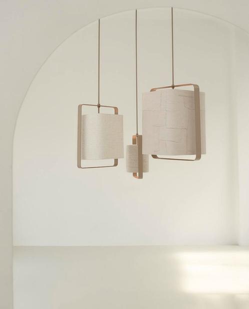 Lora hanglampen van Duran, Huis en Inrichting, Lampen | Hanglampen, Zo goed als nieuw, 75 cm of meer, Stof, Ophalen